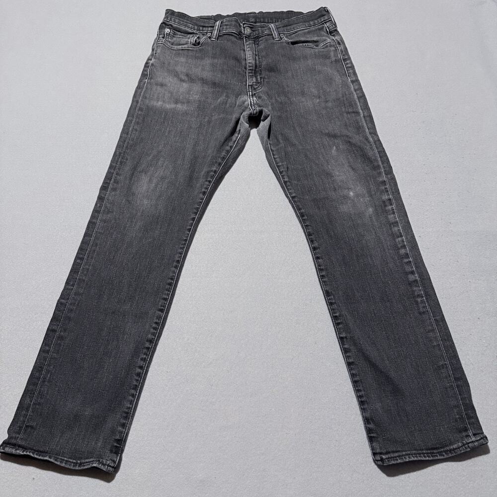 Levi's 513 Straight Jeans Distressed Gray Denim Mid Rise Zip Fly Slim Fit 33X30